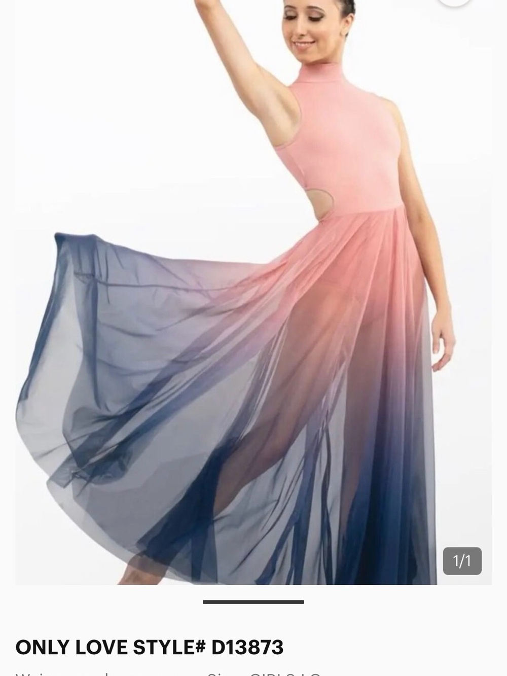 Weissman only love Pink to Navy Ombre Maxi Dance Dress